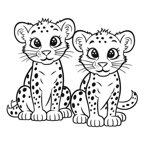 Baby Cheetah Coloring Page