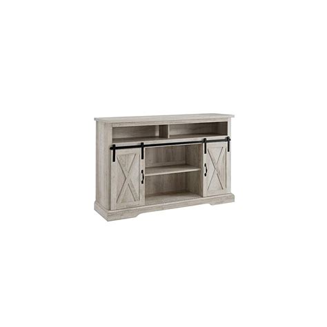 Buy BOWERY HILL Modern Farmhouse Sliding Barn Door Wood 52 Highboy TV ...