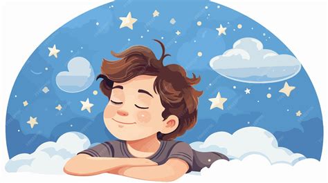 Dreaming Boy Flat Vector Isolated White Background | Premium AI ...
