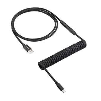 CableMod Artisan Coiled Keyboard Cable (Midnight Black, Slimline, USB A ...