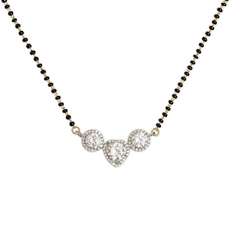 925 Sterling Silver SAMAIRA THREE SOLITIARE MAGALSUTRAfor Women ...