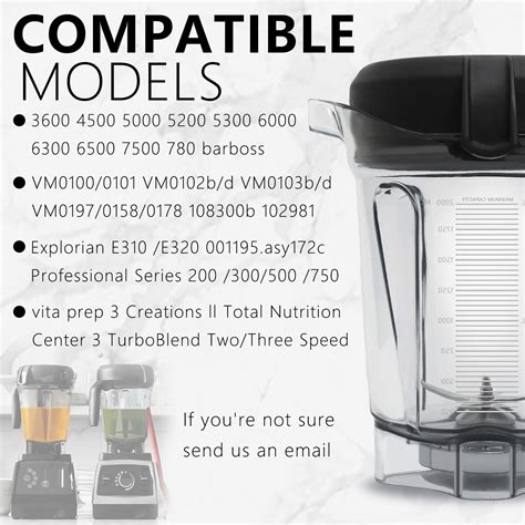 For Vitamix Blender Pitcher,64oz Low-Profile for vitamix 750 ...