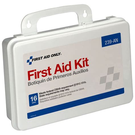 First Aid Only Unitized First Aid Kit with Gasket, ANSI, 16-unit, 94 ...