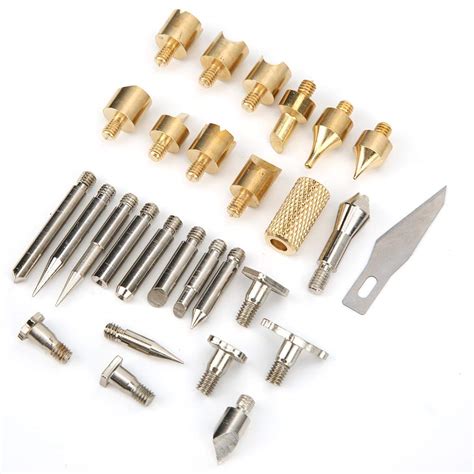28Pcs Soldering Iron Tips Kit, Wood Burning Pen Tips, Copper + Iron ...