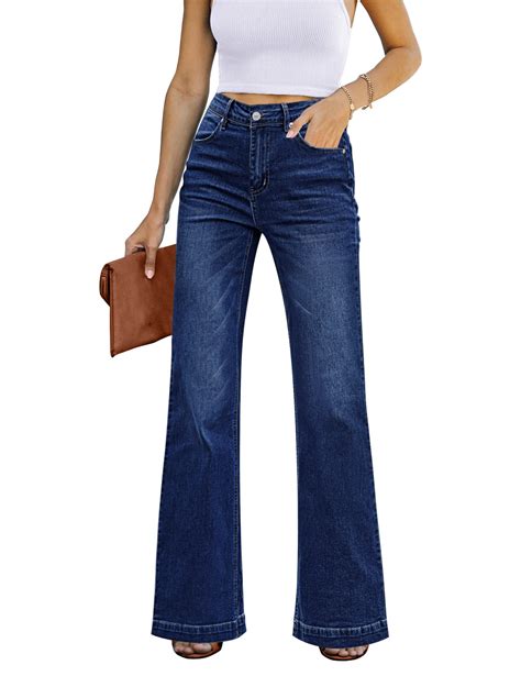 GRAPENT Women's High Waisted Wide Leg Pants Jeans for Women Stretch ...