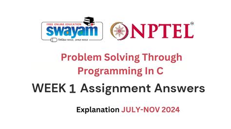 Image result for Week 5 Assignment NPTEL Problem Solving through Programming in C