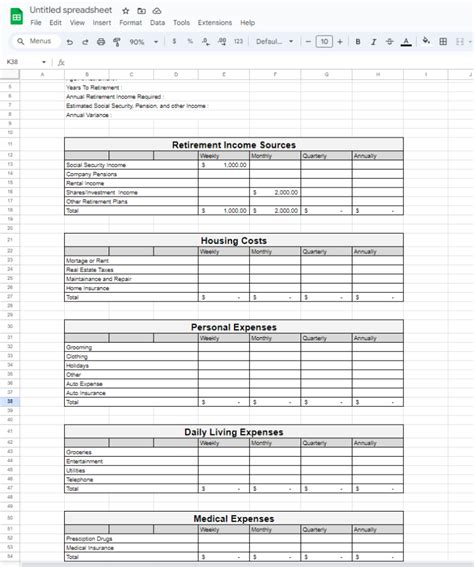 Retirement Spreadsheet Free 的图像结果