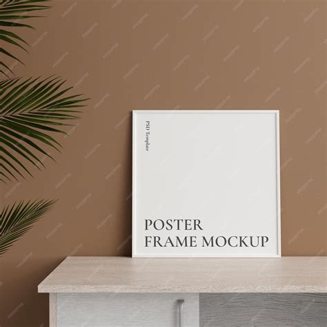 Premium PSD | Minimalist front view square white photo or poster frame ...