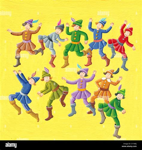 Acrylic illustration of the 12 Days of Christmas - 10-th Day - Ten ...