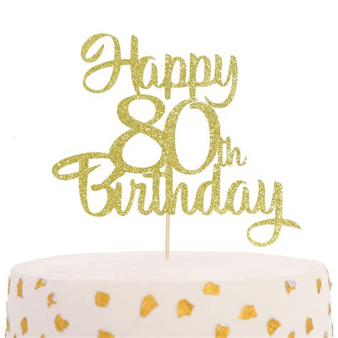 Buy Happy 80th Birthday Cake Topper - 80th Birthday Cake Topper,80th ...