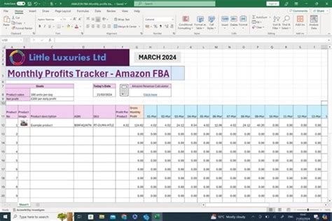 Image result for Amazon FBA Excel Spreadsheet