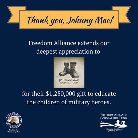 Freedom Alliance Blessed With $1.25 Million Donation from Johnny Mac ...