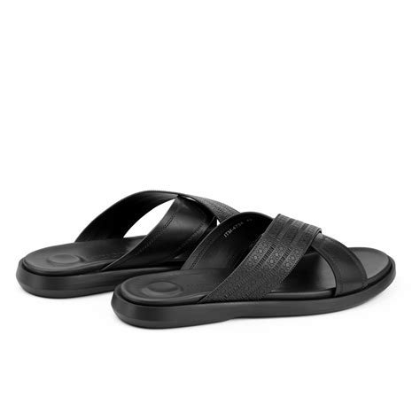 CrossEase Noir Black leather cross-strap slippers» Cordwainers ...