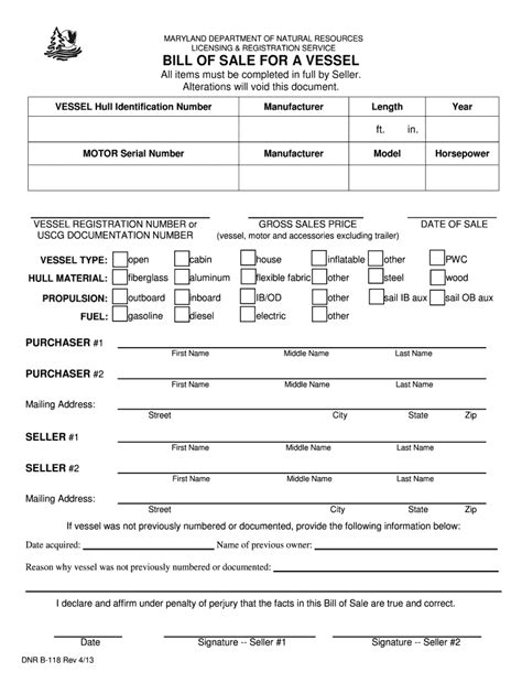 2013-2026 Form MD DNR B-118 - Blank Fillable Template | Fill Out, Print ...