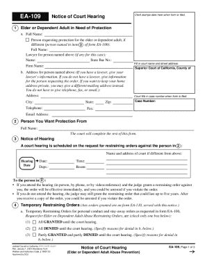 CA EA-109 2024-2026 - Fill and Sign Printable Template Online