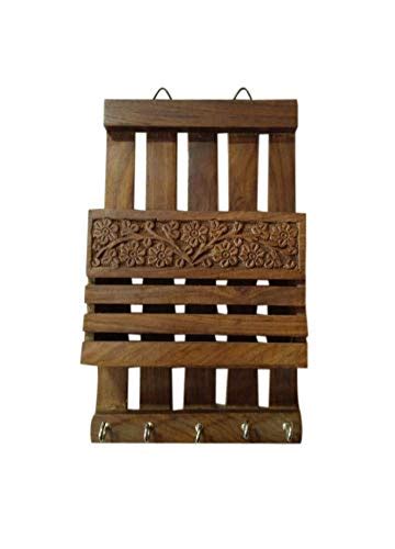 Wooden Wall Hanging Key Holder and Letter Holder. : Amazon.in: Home ...