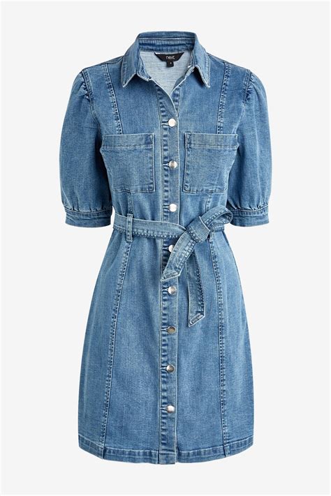 Denim Dress Style, Fitted Denim Dress, Chambray Dress, Jeans Dress, Mid ...