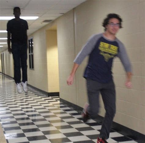 Running away in hallway Meme-generator