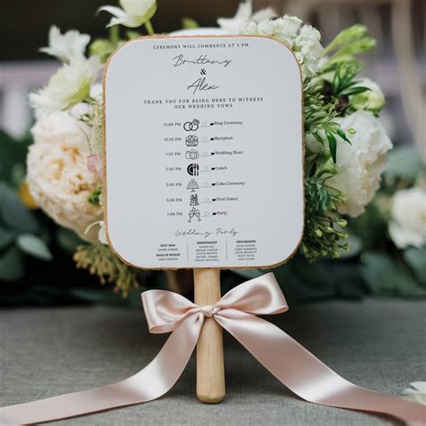 Wedding Program Fan, Printable Wedding Timeline Program Fan, Editable Wedding Itinerary, Canva ...