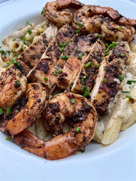 Jerk Chicken & Shrimp Alfredo Recipe