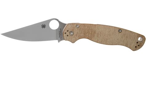 Spyderco C81MPCW2 Paramilitary 2 Brown Canvas Micarta CruWear pocket knife | Advantageously ...