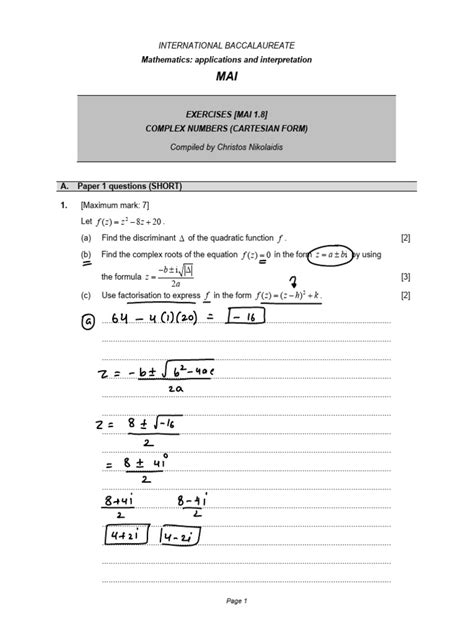 Image result for Complex Numbers Cartesian Form