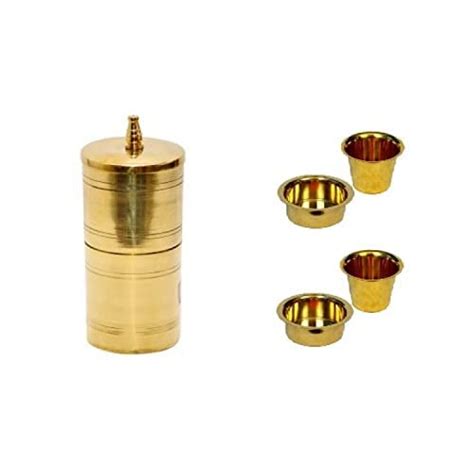 Urban Platter South Indian Drip Style Pure Brass Coffee Filter (250ml ...