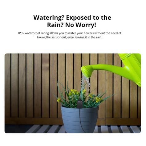 SONOFF MS01 WiFi Smart Garden Soil Moisture Sensor IP55 Waterproof Soil ...