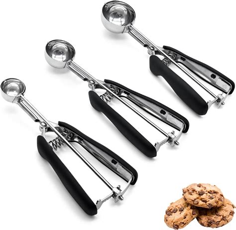 Amazon.com: Medoca Cookie Scoops Set 3 Pcs Ice Cream Scoops with ...