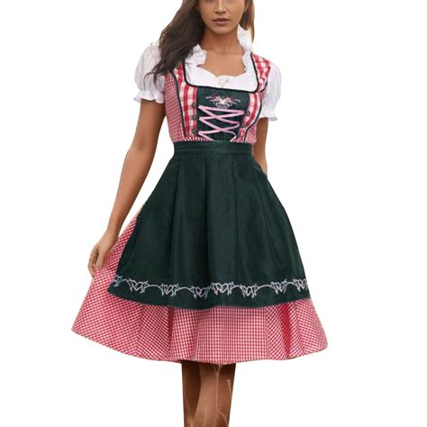 TAIAOJING Dirndl Dresses Women Traditional German Oktoberfest Dress ...