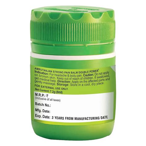Amrutanjan Strong Double Power Pain Balm, 8 ml Price, Uses, Side ...