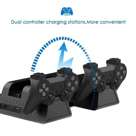 Dobe PS4/ PS4 Slim/ PS4 Pro Multifunctional Vertical Stand Cooling Fan ...
