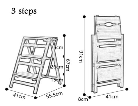 Buy WZ-Folding Steps Ladder Chair Stool Multifunction Wooden Foldable ...