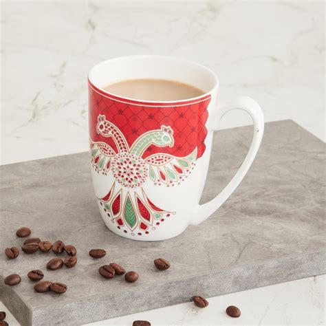 Buy Foley Red Printed Bone China Coffee Mug - 360 ml from Home Centre ...