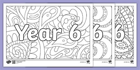 Year 6 Mindfulness Colouring Pages - Twinkl