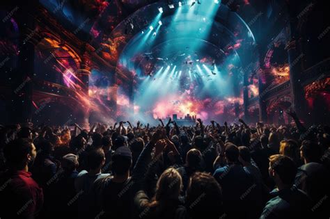Digital art, wide angle, ambient haze street performer, neon signs, evening crowd, moody vibes 的图像结果
