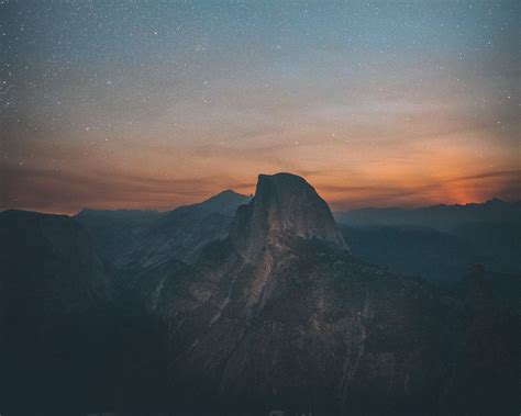 Download wallpaper 1280x1024 starry sky, mountains, night, summit ...