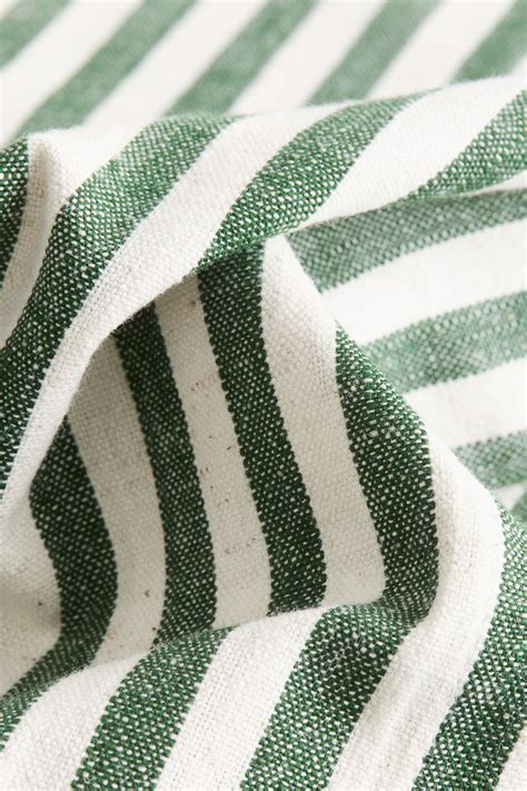 Cotton-blend tablecloth - Dark green/Striped - Home All | H&M IN