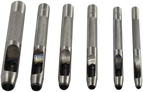 VELTRIX - 6 Pcs Hollow Round Hole Punch Set (3mm – 8mm) | Leather Craft ...