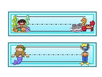 Under the Sea Themed Nametags by Confessions of a Teaching Junkie