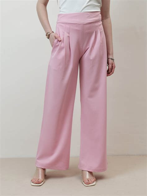 Athena Immutable Women Relaxed Straight Leg Easy Wash Pleated Trousers ...
