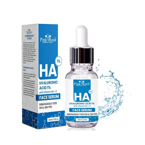 Pink Root Hyaluronic Acid 1% with Vitamin B5+E 30ml Serum for Face ...