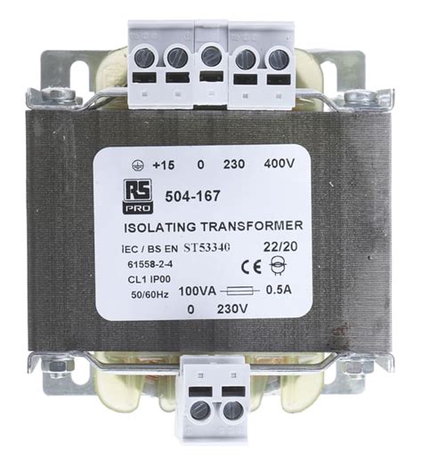 RS PRO | RS PRO 100VA 1 Output Chassis Mounting Transformer, 230V ac ...