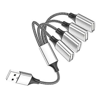 Fidioto 4USB Extention Cable,USB 1 Male to 4 Female Extension Cord ...