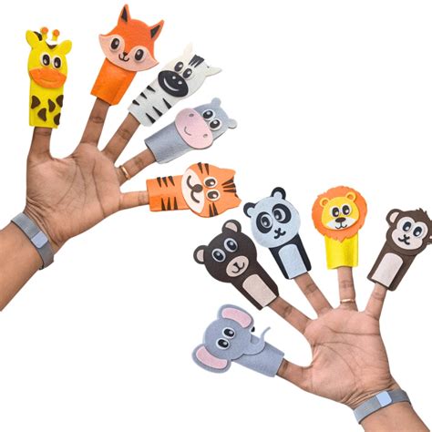 Wild Animals Felt Finger Puppets for Kids | Handmade Montessori Storyt ...