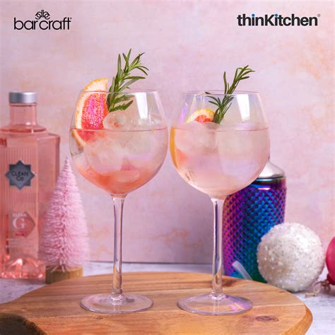 BarCraft Iridescent Gin Glasses, Set of 2, 600ml | thinKitchen