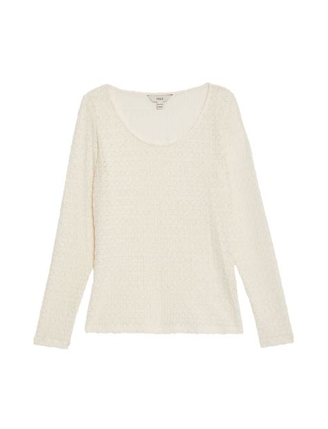 Buy Textured Scoop Neck Top at Marks & Spencer