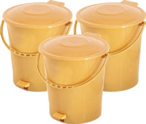 KUBER INDUSTRIES 3 Pieces Plastic Dustbin Garbage Bin with Handle, 10 ...