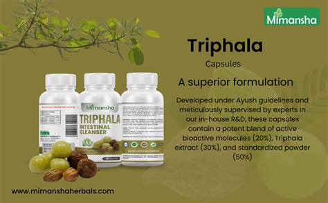 Mimansha Triphala Capsule | Intestinal Cleanser | 60 caps : Amazon.in ...