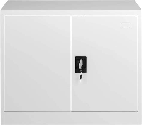 Buy Steel Grey Office Storage Cupboard 2 Door Locking Bookcase Filing ...